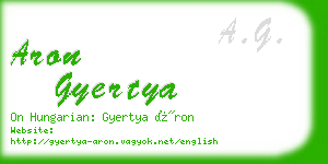 aron gyertya business card